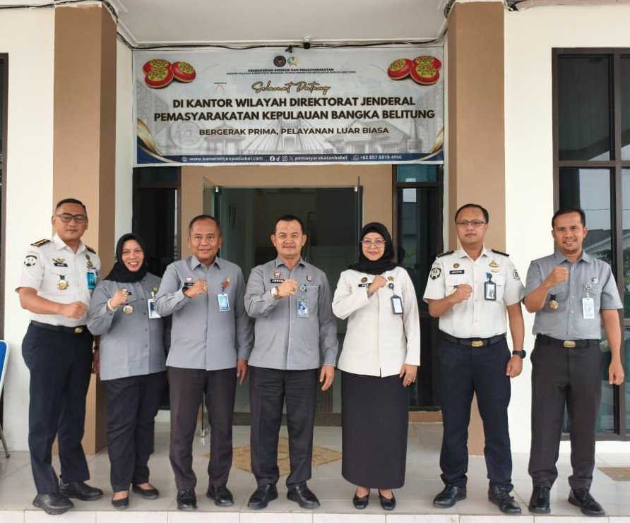 Kanwil Ditjenpas Babel Pererat Silaturahmi dan Sinergi  Bersama Kanwil Kemenkum Babel.